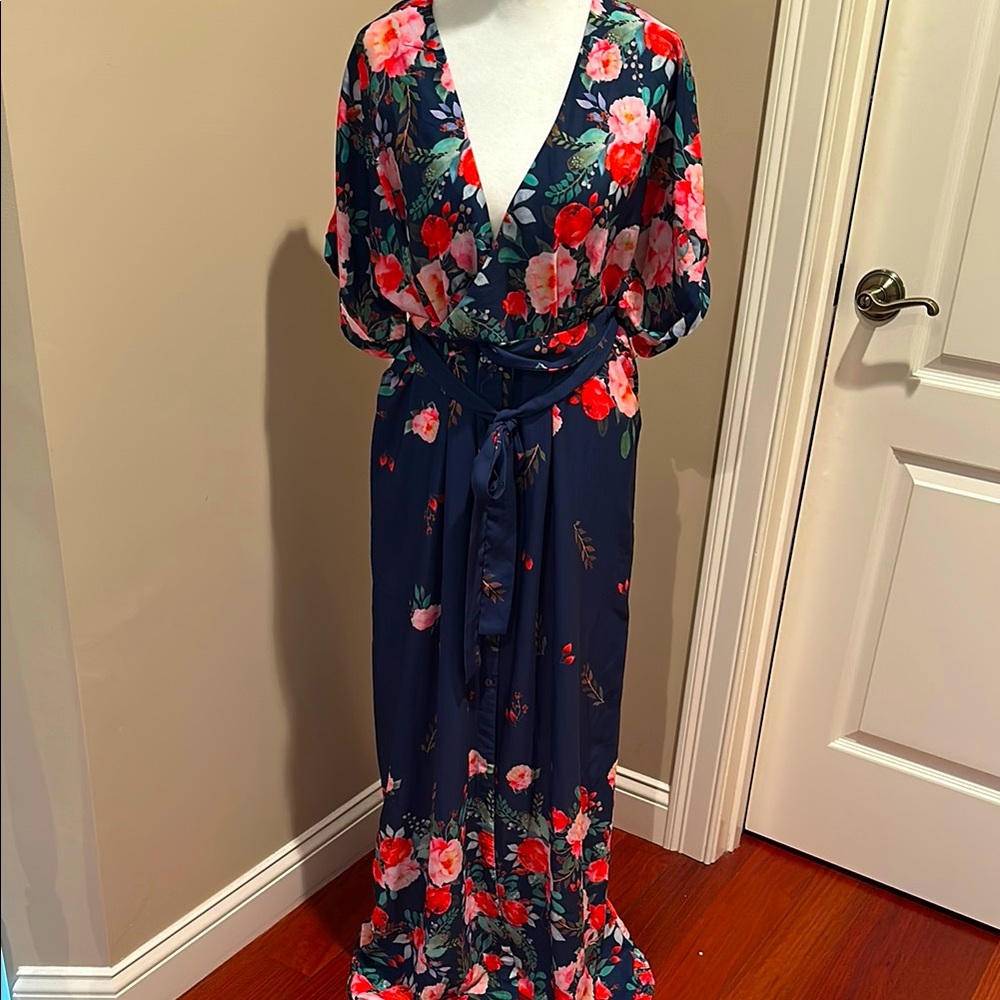 Floral Navy Maxi Dress
